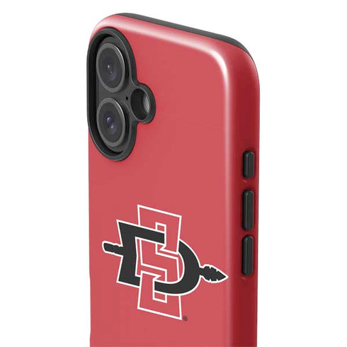 San Diego State University Aztecs Red Logo iPhone 16 Plus Impact Case